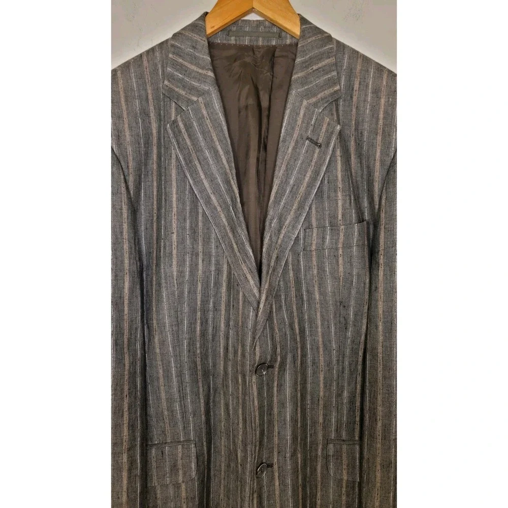Paul Stuart Men's 44R Linen Blazer Men's Sport Coat Interview Business Formal